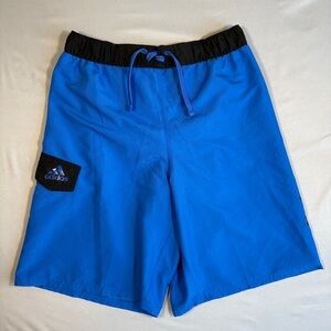 adidas Boy's Youth Swim Trunks With Pocket Drawstring Mesh Lining Blue Size XL